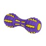 Игрушка для собак гантель со звуком фиолетово-желтая BRONZEDOG JUMBLE