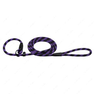 Поводок-удавка для собак светоотражающий черно-фиолетовый ACTIVE BRONZEDOG