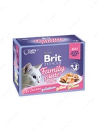 Сімейна тарілка консерви в желе для котів Brit Premium Cat Pouch Family Plate Jelly Family Plate