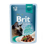 Вологий корм для котів шматочки з філе яловичини в соусі Brit Premium Cat Pouch with Beef Fillets in Gravy for Adult Cats