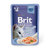 Вологий корм для котів шматочки з філе лосося в желе Brit Premium Cat Pouch with Salmon Fillets in Jelly for Adult Cats