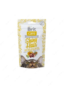 Функціональні ласощі для шкіри та шерсті котів, з лососем Brit Care Cat Snack Shiny Hair