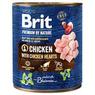 М'ясний паштет із курячими сердечками для собак Brit Premium by Nature Chicken with Hearts