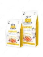 Беззерновий корм із лососем для котів, які потребують догляду за шкірою та шерстю Brit Care Cat GF Haircare Healthy & Shiny Coat