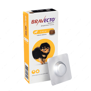 Таблетка Бравекто від бліх і кліщів для собак 2 - 4.5 кг Bravecto