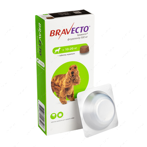 Таблетка Бравекто від бліх і кліщів для собак 10 - 20 кг Bravecto