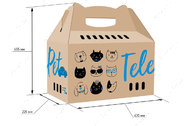 Картонный бокс переноска для транспортировки животных TelePet										