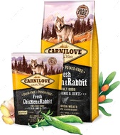 Сухий корм для дорослих собак усіх порід зі свіжим м'ясом курки та кролика Carnilove Fresh Chicken & Rabbit