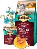Сухий корм для кастрованих і стерилізованих котів і кішок зі свіжим м'ясом коропа та форелі Carnilove Fresh Carp & Trout Sterilised
