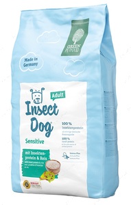 Повнораціонний для собак з чутливим травленням із протеїном комах і рисом Green Petfood InsectDog Sensitive with Insect Protein & Rice