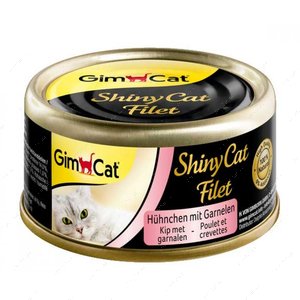 Консервы для кошек с курицей и креветками "ShinyCat Filet"