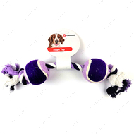 Канат с 2 мячиками игрушка для собак Flamingo Cotton Rope Duotennis