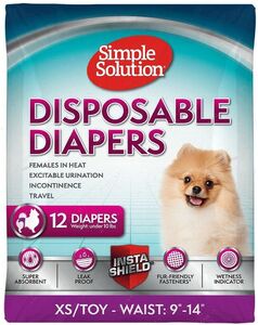 Гігієнічні підгузники для собак Simple Solution Disposable Diapers XS/TOY Simple Solution