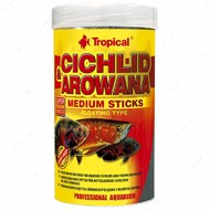 Сухой корм для плотоядных цихлид в палочках Cichlid &Arowana Medium Sticks TROPICAL