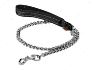 Поводок-цепь с прорезиненной ручкой для средних пород собак черный Dog Extreme COLLAR