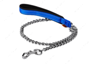 Поводок-цепь с прорезиненной ручкой для крупных пород собак голубой Dog Extreme COLLAR