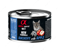 Вологий корм з анчоусами та яблуками для дорослих котів Alpha Spirit ANCHOVY WITH RED APPLE