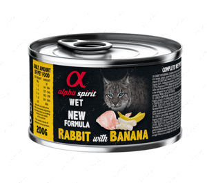 Вологий корм з кроликом та бананами для дорослих котів Alpha Spirit Rabbit With Banana