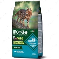 Беззерновий сухий корм з тунцем для стерилізованих котів Monge Cat Bwild Grain Free Sterilised