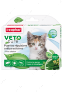 Капли антипаразитарные для котят от блох,  клещей и комаров "VETO Pure Bio Spot On"