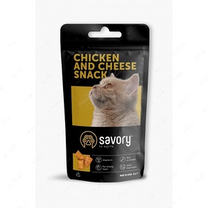 Хрумкі ласощі Подушечки для вибагливих котів, з куркою та сиром Savory Snack with chicken and cheese