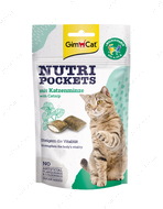 Лакомства для кошек хрустящие подушечки с кошачьей мятой+мультивитамины Nutri Pockets Katzenminze + Multi Vitamin
