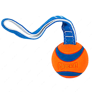 Іграшка для собак тенісний м'яч ультра з ручкою-ременем ULTRA TUG