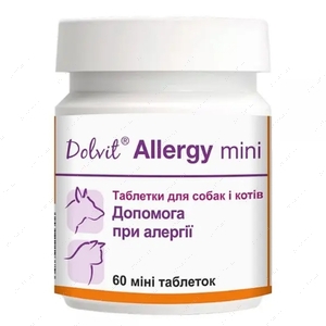 Препарат для зменшення проявів алергії та полегшення симптомів у котів і собак малих порід Dolfos Dolvit Allergy mini