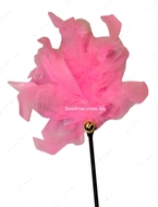 Дразнилка розовая из натуральных перьев с колокольчиком