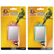 Игрушка для попугаев прямоугольное зеркало с колокольчиком Mirror Straight+Bell