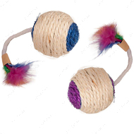 Іграшка для котів сизалевий м`яч з пір`ям Flamingo Bouly Sisal Ball Feather