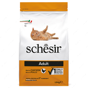 Сухий корм монопротеїновий для дорослих котів з куркою Schesir Cat Adult Chicken