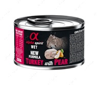 Вологий корм з індичкою та свіжими грушами для дорослих котів Alpha Spirit Turkey with Pear