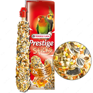 Лакомства для средних попугаев с орехами и медом Prestige Sticks Big Parakeets Nuts & Honey