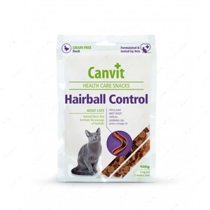 Ласощі з качкою та клітковиною для виведення вовни для котів Canvit Hairball Control