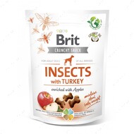 Ласощі для собак для підтримки ваги, комахи, індичка та яблуко Brit Care Dog Crunchy Cracker Insects