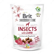 Ласощі для собак для травлення, комахи, ягня і малина Brit Care Dog Crunchy Cracker Insects