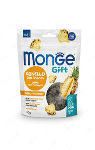 Ласощі з ягням та ананасом для собак для суглобів MONGE GIFT MOBILITY SUPPORT DOG LAMB WITH PINEAPPLE