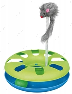 Игрушка для котов и кошек Трек с мячиком и мышкой на пружине Crazy Circle