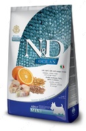 Низькозерновий сухий корм для собак дрібних порід з тріскою та апельсином Farmina N&D Ocean Cod, Spelt, Oats & Orange Adult Mini