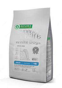 Сухий беззерновий корм для собак малих порід із білою шерстю, з оселедцем Superior Care White Dogs Grain Free with Herring Adult Small Breeds