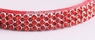 Комплект Ошейник Красный Со Стразами - 22 см + поводок