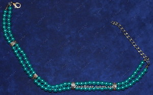Ожерелье жемчужное двухрядное "Сюрприз" зеленое
