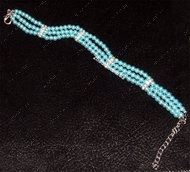  Ожерелье жемчужное трехрядное "Прелесть" голубое