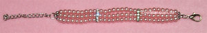 Ожерелье жемчужное трехрядное "Прелесть" розовое