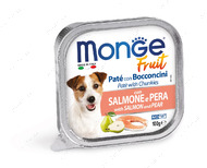 Паштет з лосося і соковитої груші для дорослих собак Monge Dog Wet FRUIT salmon and juicy pear