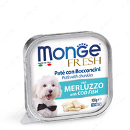 Паштет з тріскою для дорослих собак Monge Dog Wet FRESH cod