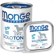 Паштети зі свіжого тунця для дорослих собак Monge Dog Wet SOLO only tuna