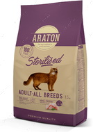 Полноценный сухой корм для стерилизованных котов ARATON STERILISED Adult All Breeds