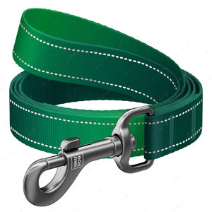 Повідець для собак нейлоновий світловідбивний WAUDOG Nylon Mono зелений